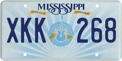 MS license plate XKK268