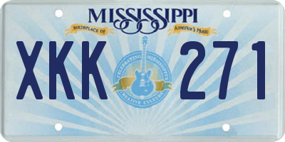 MS license plate XKK271