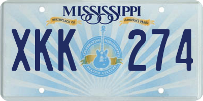 MS license plate XKK274