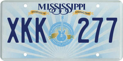 MS license plate XKK277
