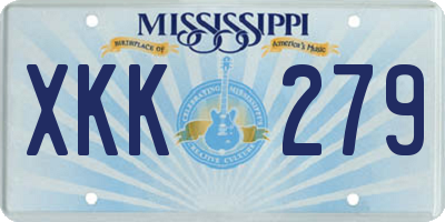 MS license plate XKK279