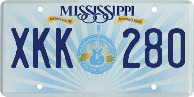 MS license plate XKK280