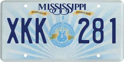 MS license plate XKK281