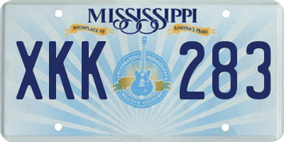 MS license plate XKK283