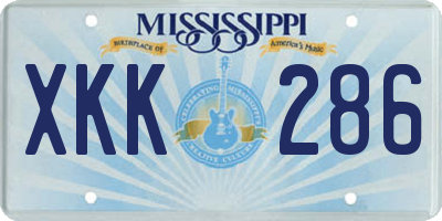 MS license plate XKK286