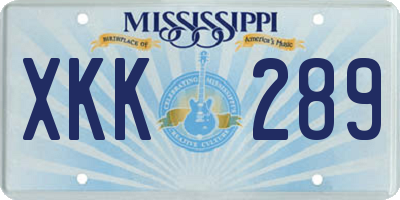 MS license plate XKK289
