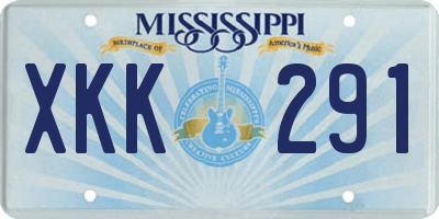 MS license plate XKK291