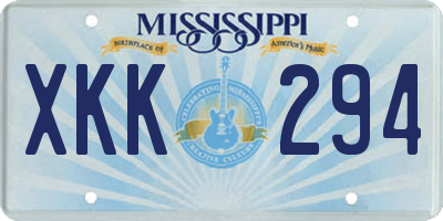 MS license plate XKK294