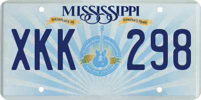 MS license plate XKK298