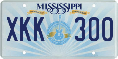 MS license plate XKK300
