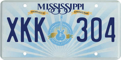 MS license plate XKK304
