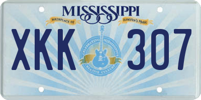 MS license plate XKK307