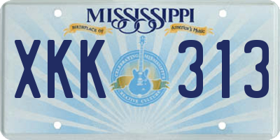 MS license plate XKK313