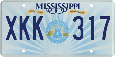 MS license plate XKK317