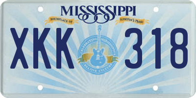 MS license plate XKK318