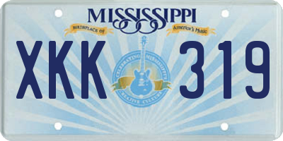 MS license plate XKK319