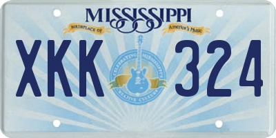 MS license plate XKK324