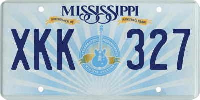 MS license plate XKK327