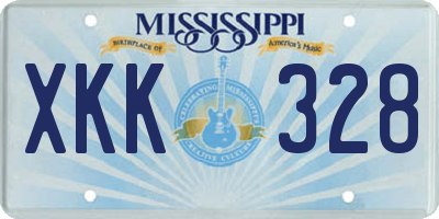MS license plate XKK328