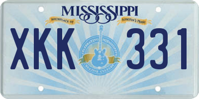 MS license plate XKK331