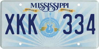 MS license plate XKK334