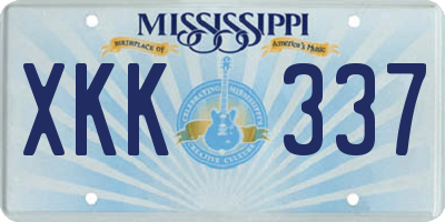MS license plate XKK337