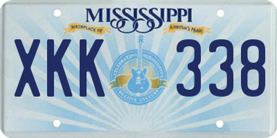 MS license plate XKK338