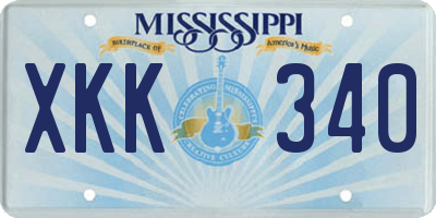 MS license plate XKK340