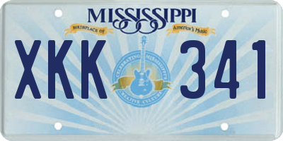 MS license plate XKK341