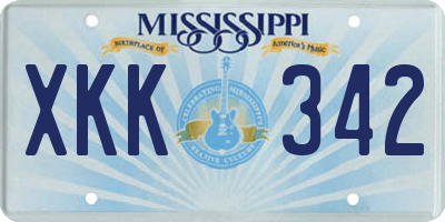MS license plate XKK342