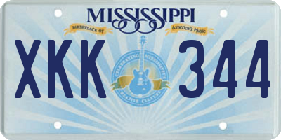 MS license plate XKK344