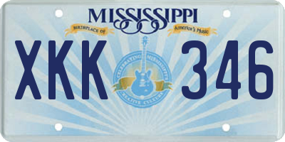 MS license plate XKK346