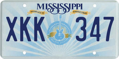 MS license plate XKK347