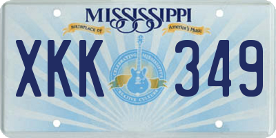 MS license plate XKK349