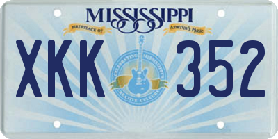 MS license plate XKK352