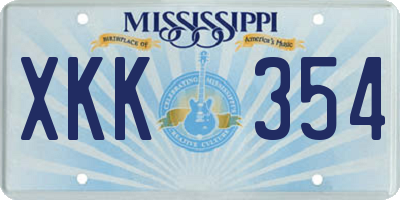 MS license plate XKK354