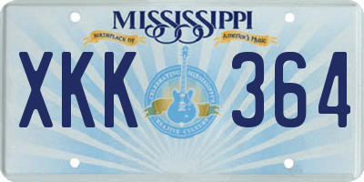 MS license plate XKK364