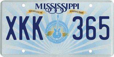 MS license plate XKK365