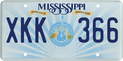 MS license plate XKK366