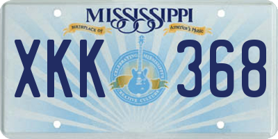 MS license plate XKK368