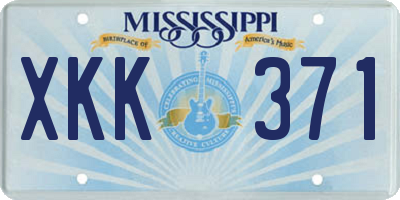 MS license plate XKK371