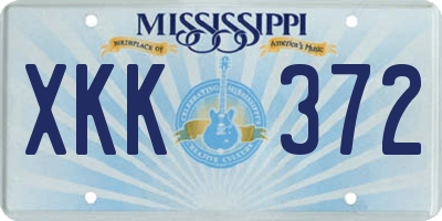 MS license plate XKK372