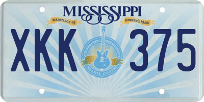 MS license plate XKK375