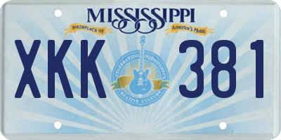 MS license plate XKK381