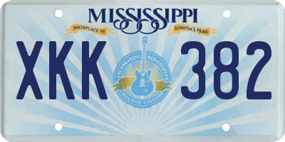 MS license plate XKK382