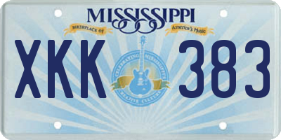 MS license plate XKK383