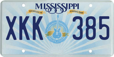 MS license plate XKK385
