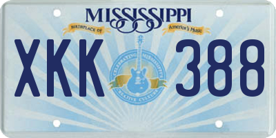 MS license plate XKK388