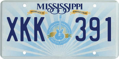 MS license plate XKK391