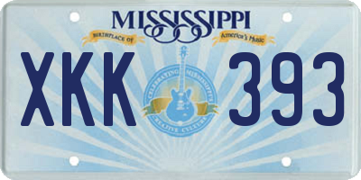 MS license plate XKK393